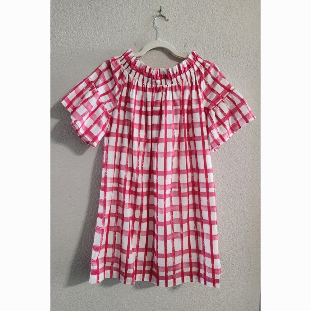 Brooke Wright NWT Pink White Checkered Mini dress size xs/s *flaws